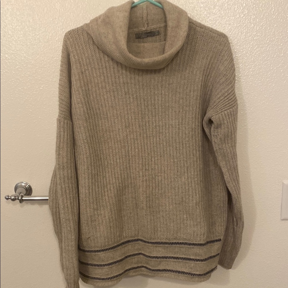 Prana Beige Cowl Neck Sweater
